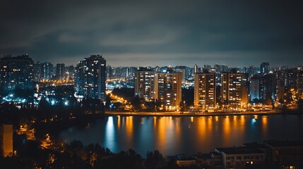Beautiful night landscape of a big city