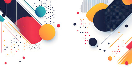 Obraz premium Colorful Abstract Geometric Shapes on White Background