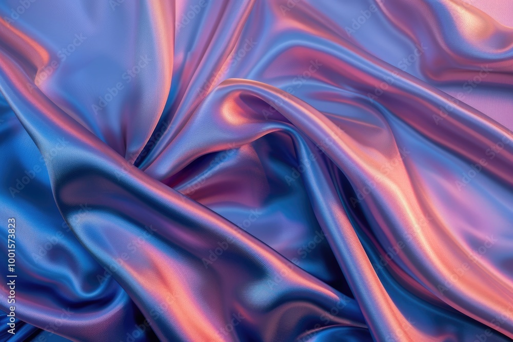 Poster high-quality image of a purple and blue fabric with intricate patterns, ideal for use in textile or 
