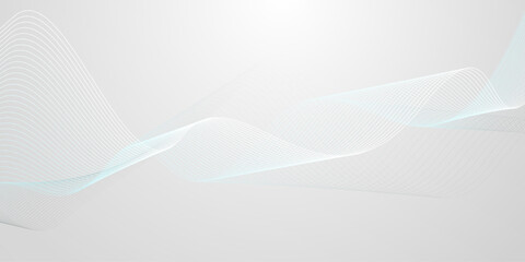 Modern abstract background in gray white colors with flowing shiny lines. Digital future technology concept. Vector illustration