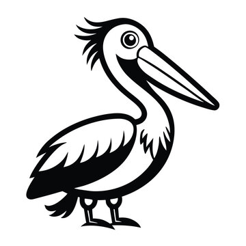 recommend clip art: Solid color Pelican animal vector design