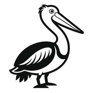 recommend clip art: Solid color Pelican animal vector design