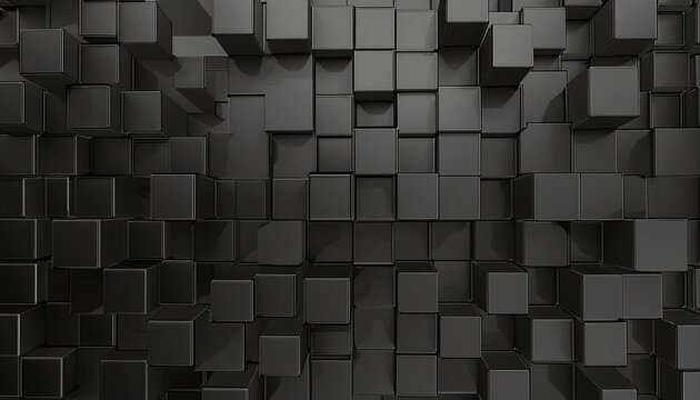 Fototapeta creative abstract background with black 3d cubes