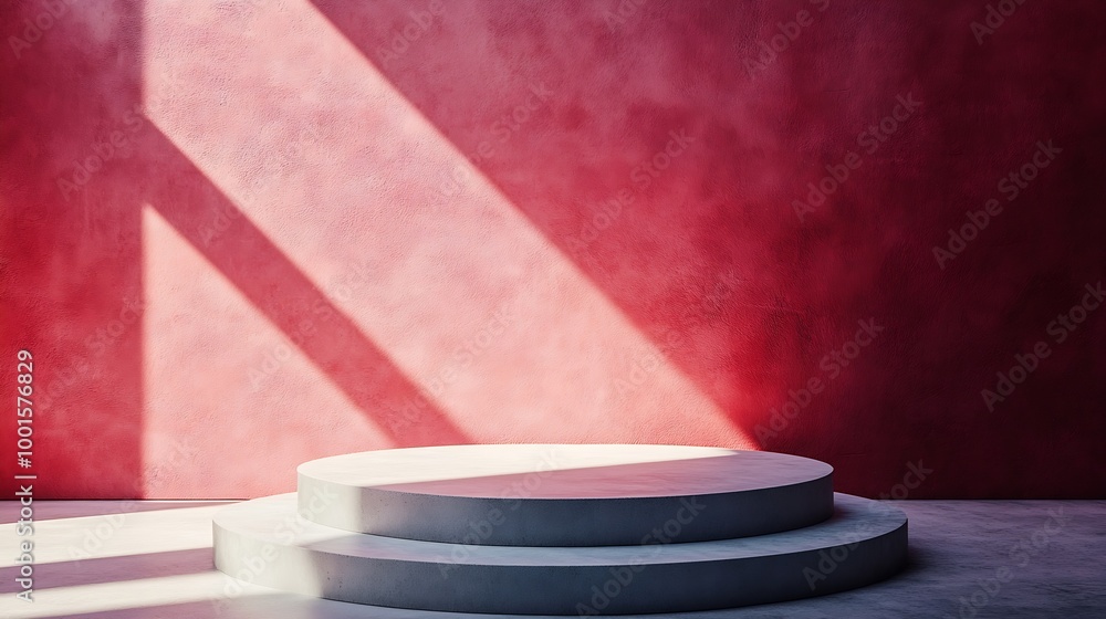 Poster podium 3d background to demonstrate the product with abstract shadows high quality photo : generativ