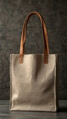 Empty canvas bag mockup for branding in an eco store.