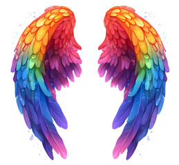 Fototapeta premium Abstract Colorful Phoenix Wings in Rainbow Gradient