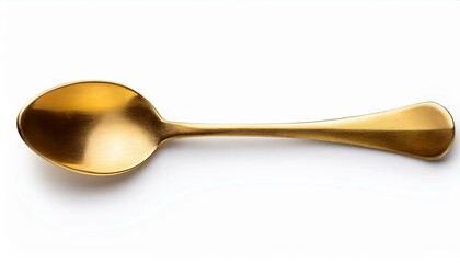 golden spoon isolated on white background