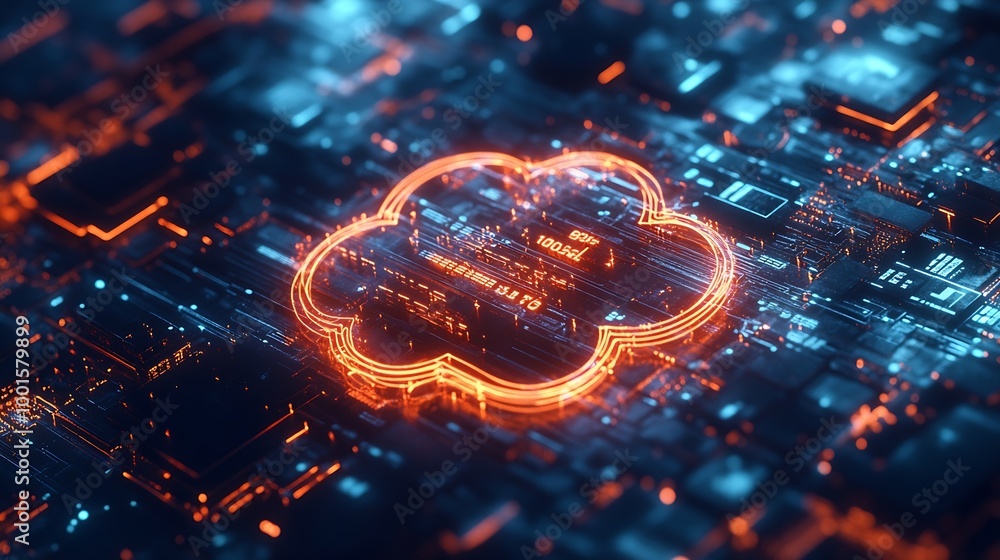 Poster Biometric security and Cloud technology Data storage and Exchange business information with internet cloud technology File transfer Protocol Files receiver and File sharing on cyber gl : Generative AI