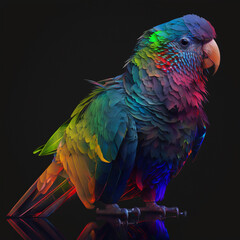 Fototapeta premium Experience the beauty of a multicolor parrot spectral through Wildlife Conservation Art