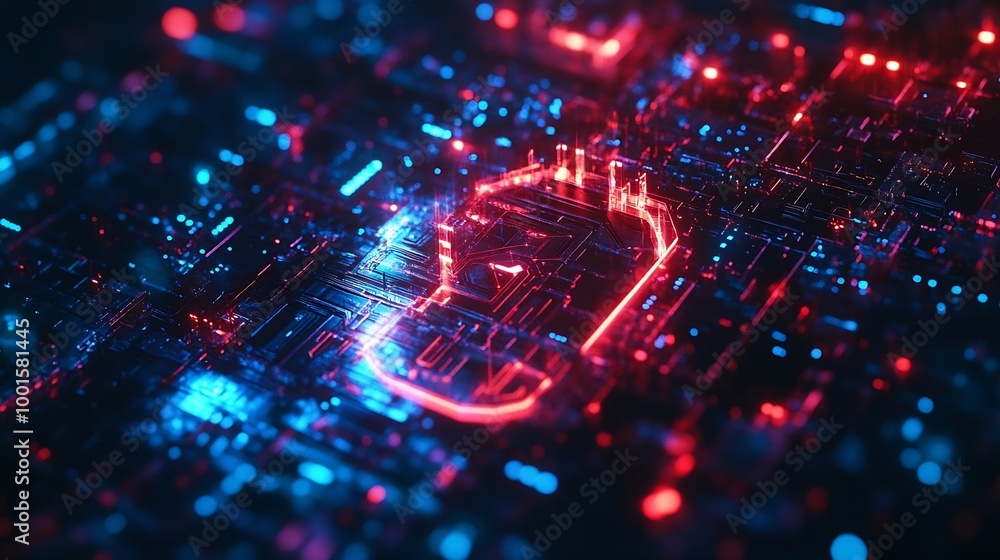 Aufkleber Cyber security concept Professionals use artificial intelligence AI and techniques to protect organizations from potential threats Protecting networks systems and programs from digital : Generative AI