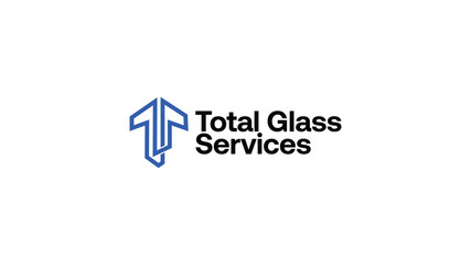 Total glass logo  T-letter logo, business logo
