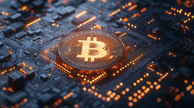 advanced cryptocurrency blockchain network visualization as part of an innovative bitcoin mining concept, providing digital artwork for tech enthusiasts in the digital finance space