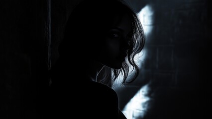 Mysterious silhouette of a beautiful woman embodying sensual glamour