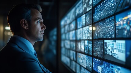 Security information and incident management concepts Officials are managing events and safety on virtual screens : Generative AI