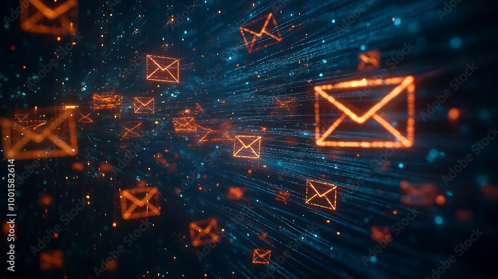 Aufkleber Security monitoring threat protection on the network protection data from spam virus by notification in internet email letter junk or trash mail and compromised information Cybersecuri : Generative AI