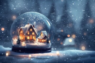 Fototapeta premium Nostalgic Christmas Snow Globe Charm