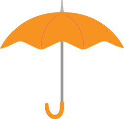 Orange Umbrella Opened cartoon style icon.