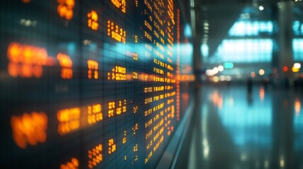 International departure flight board displaying times and gate information for travelers in an airport : Generative AI
