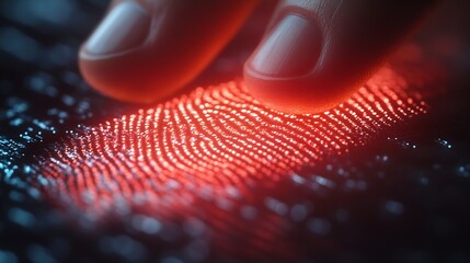 Fingerprint identification to access personal financial data The idea for EKYC electronic know your customer biometrics security innovation technology against digital cybercrime : Generative AI