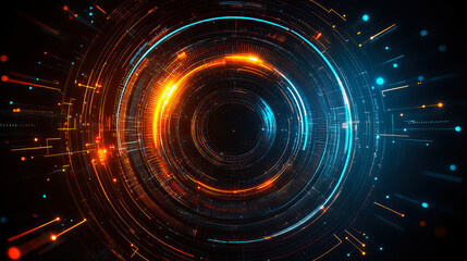 Obraz premium Futuristic abstract hi-tech design with digital background elements