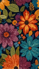 Floral background patterns with colorful designs.