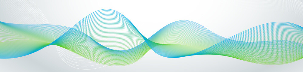 Modern office glass wallpaper. Twisted curve lines with blend effect. Abstract wave design in green and blue gradient, perfect for business presentations and modern outline backgrounds.