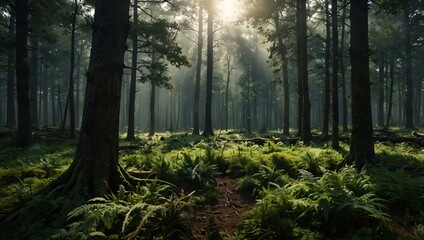 Forest clearing scene.
