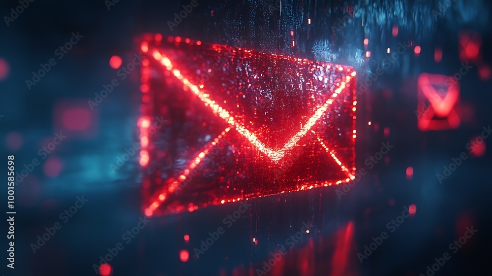 Aufkleber threat phishing malicious danger hack warning mail thief scam alert safety letter technology online 