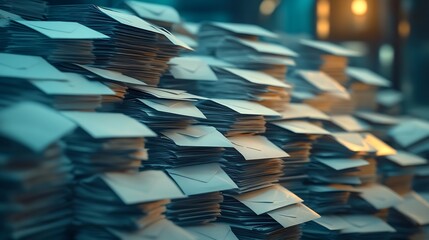 Lots of blocks with envelopes Mail correspondence Customer service CRM Contacts and communication Large amount of unsorted mail Optimization of work and systematization of incoming mes : Generative AI