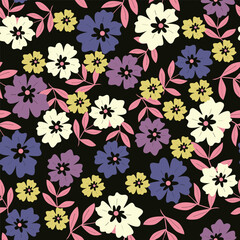 textile design with cute flowers pattern image