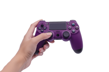 Enthusiastic Teenager with a Gamepad Ready for Adventure Isolated on Transparent Background