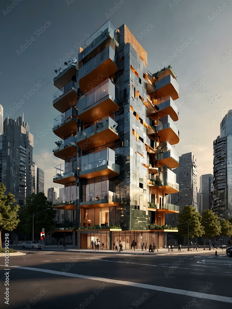 Poster fusion of architectural design and ai data visualization.