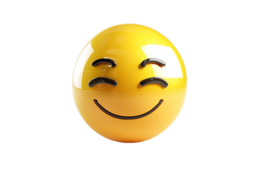 Winking Face Emoji with a Smile Isolated on Transparent Background