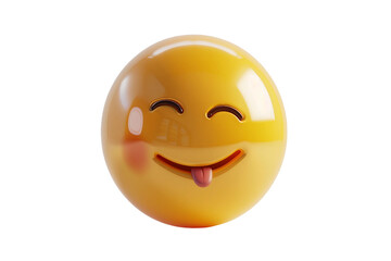 Fototapeta premium Winking Face Emoji with Tongue Out Isolated on Transparent Background
