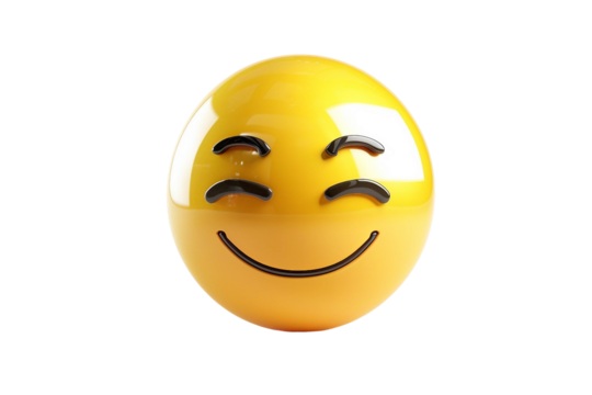 Winking Face Emoji with a Smile Isolated on Transparent Background
