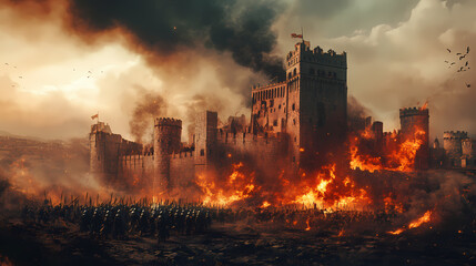 Naklejka premium fire in the forest