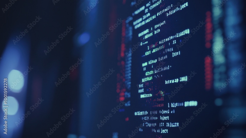 Poster close up of code on a computer screen