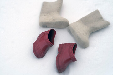 felt boots and galoshes