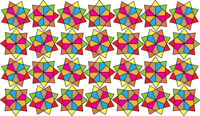 Seamless decorative geometric pattern colorful mosaic octagon shape. Perfect for printing, design and textiles