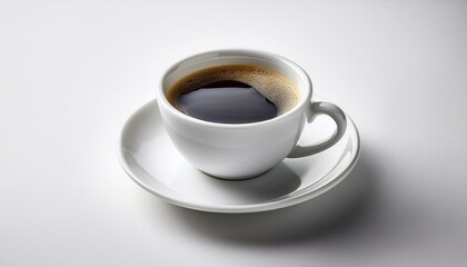 white cup of coffee on white background for logo mockup or branding, coffee cup mockup