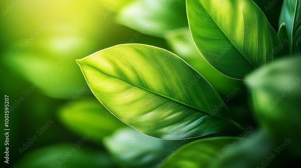 Aufkleber tropical leaves abstract green leaves texture nature background closeup tree leaf background natural