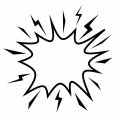 Fototapeta premium Abstract Explosion effect cartoon vector illustration black and white 