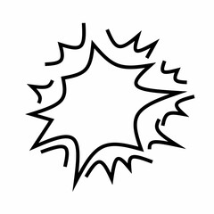 Abstract Explosion effect cartoon vector illustration black and white 