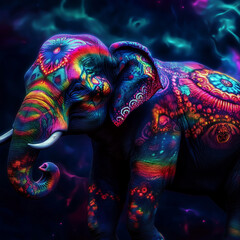 Obraz premium colourful elephant painting
