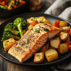 grilled salmon with vegetables