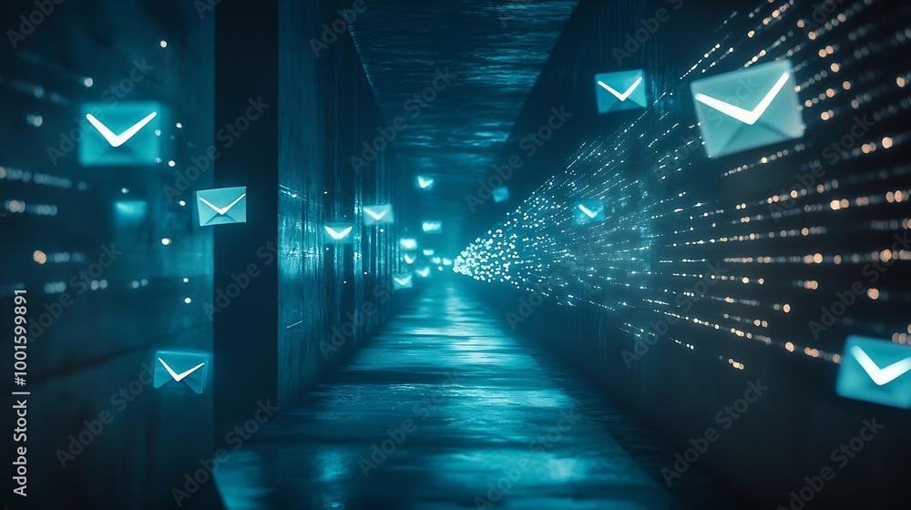 Poster email marketing data center and internet advertising sending documents digitally using email : gener