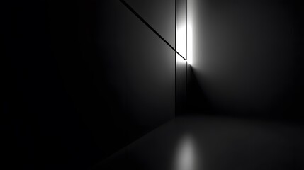 Abstract Black and White Light in a Dark Room