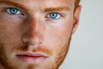 Obraz premium Striking Portrait of a Young Man with Blue Eyes