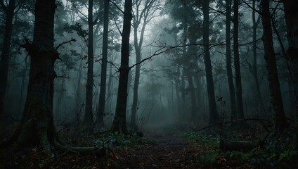 Fototapeta premium Haunted forest scene.