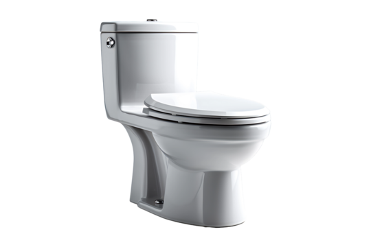 white flush toilet isolated on transparent background
